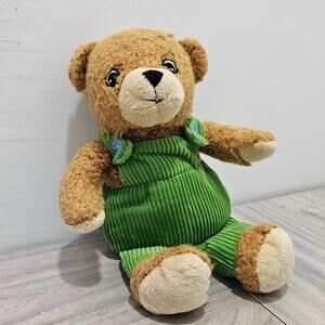 YOTTOY Corduroy Bear Plush Brown Green Storytime HOLE School Storytime